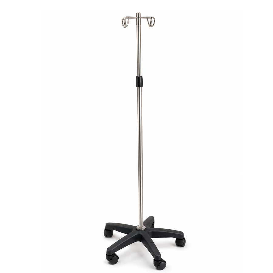 PORTA SUERO 4 GANCHOS 5 RUEDAS (BASE SOPORTE)